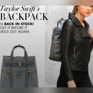 Henri Bendel Jetsetter 3-Way Convertible Backpack Grey Tweed Leather NWOT Rare